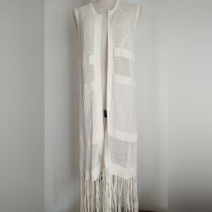 Elegant Cream Long Cardigan